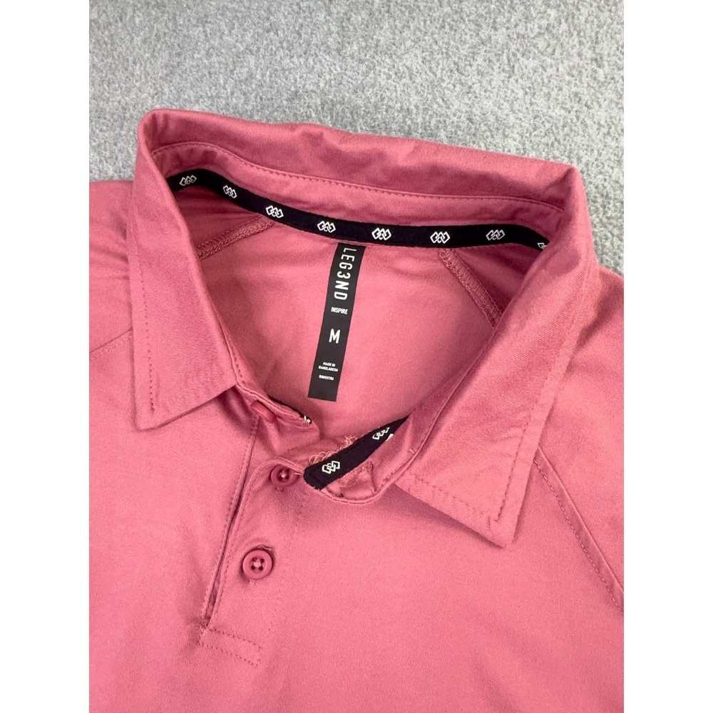 LEG3ND Golf Polo Shirt Mens‎ M Pink Athletic Performance Stretch Wicking Inspire